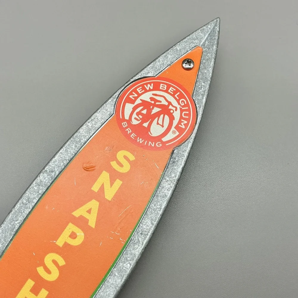 New Belgium Snapshot Wheat Beer Tap Handle Metal Orange Bar Advertising
